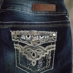 Wallflower Bootcut Jeans Flap Bling Pockets Size 9